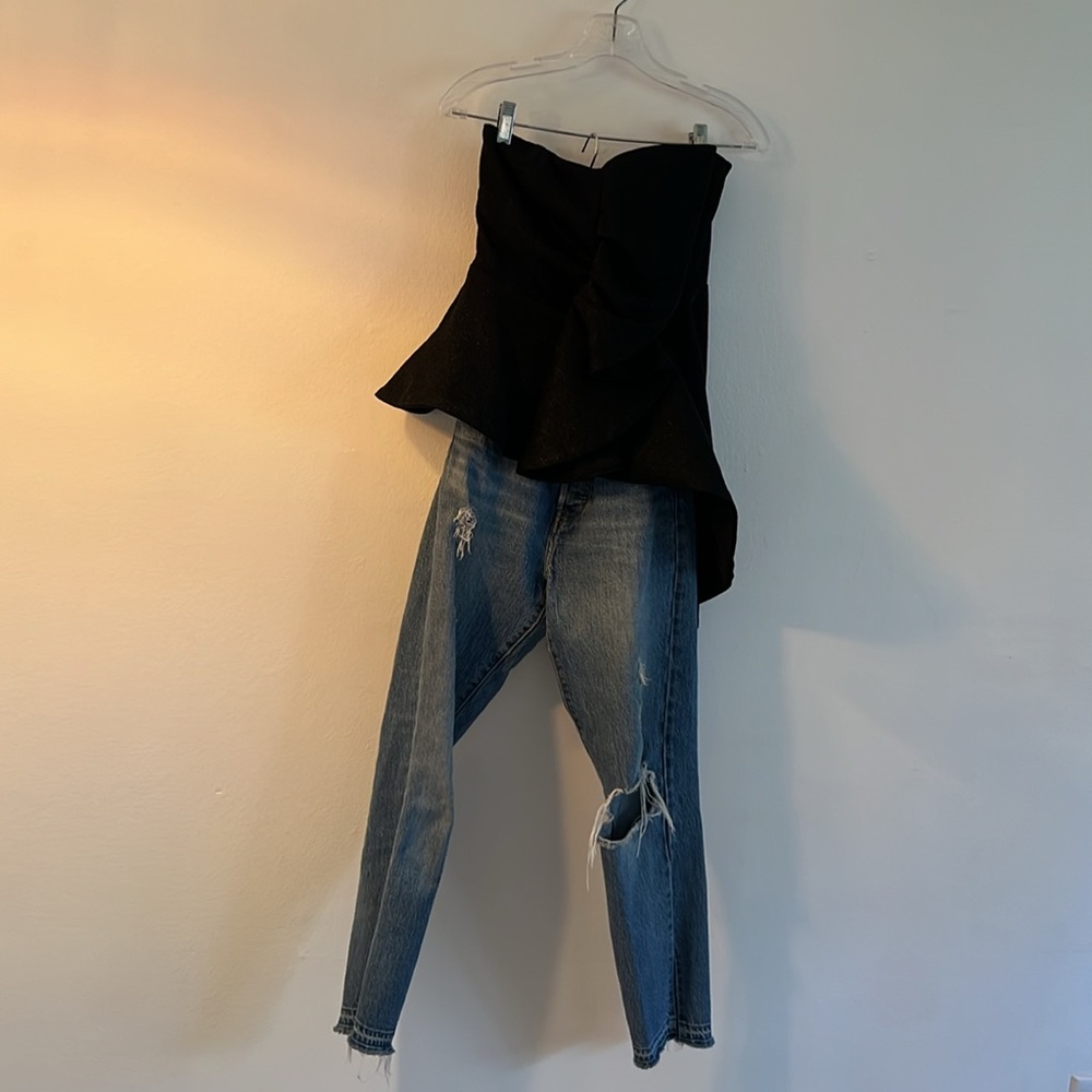 Do + Be Strapless Ruffle Top With Asymmetrical He… - image 3